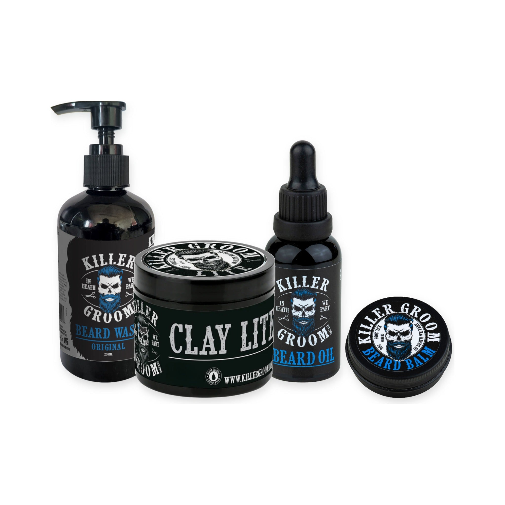 Killer Groom Father's Day Kit - beard balm, beard oil, beard wash original and clay lite